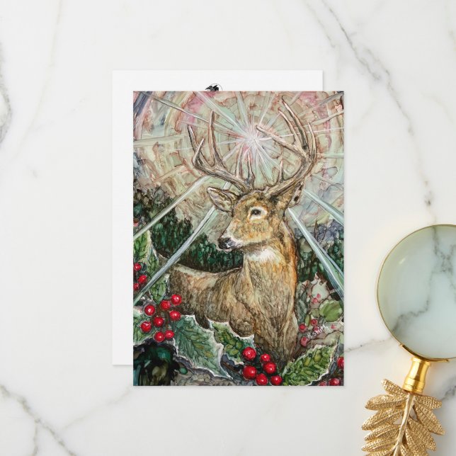 Carte "Étoile de Noël" (Devant/Arrière en situation)