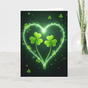 Carte Étoile de Shamrock au Coeur d'Émeraude