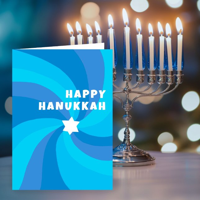 Carte Étoile moderne Swirl de David HAPPY HANOUKKA VACAN (Modern Swirl Star of David HAPPY HANUKKAH HOLIDAY Card
)