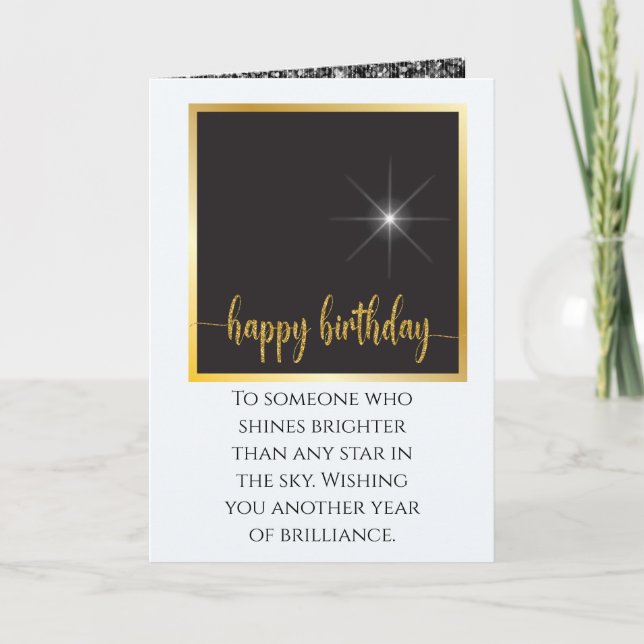 Carte Étoile Sentimentale brillant Anniversaire lumineux (Devant)