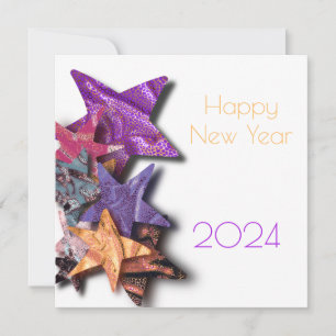 Carte étoiles brillantes multicolores avec ombres - nouv