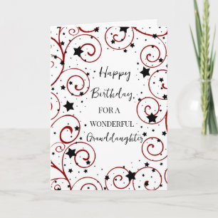 Carte Étoiles et tourbillons Grand-fille Anniversaire
