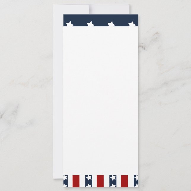 Carte Étoiles patriotiques et rayures Drapeau américain  (Devant)