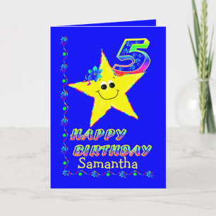 Carte Étoiles personnalisées 5e anniversaire pour les fi