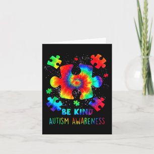 Carte Être un peu de pièces de puzzle Tie Dye Sensibilis