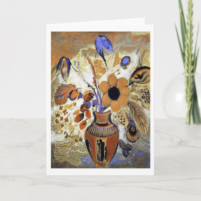 Carte Etruscan vase with Flowers, Redon (Devant)