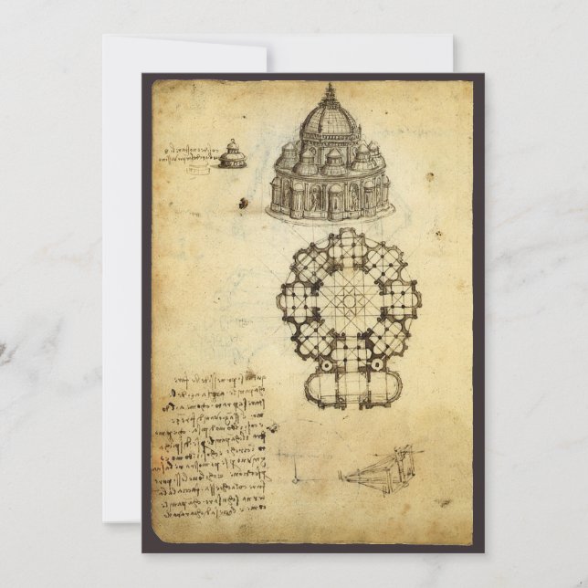 Carte Étude de cathédrale architecturale de Léonard de V (Devant)