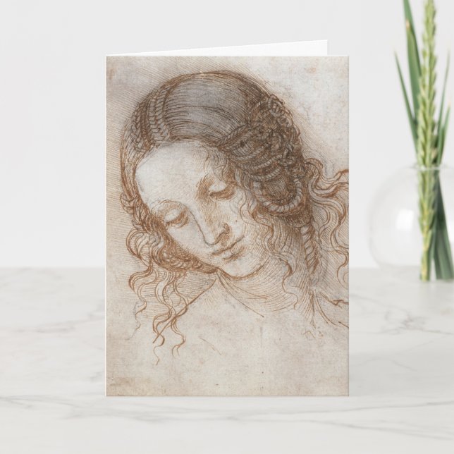 Carte Étude de Léonard de Vinci pour la tête de Léda (Devant)