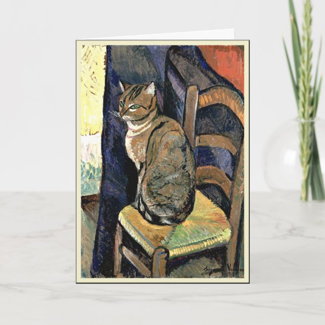 Carte Étude d'un chat, peinture fine art (Devant)