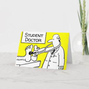 Carte Étudiant médecin avec stéthoscope testant un patie