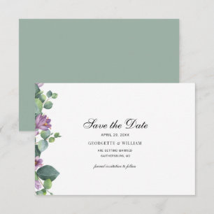 Carte Eucalyptus Botanical Script Wedding Enregistrer la