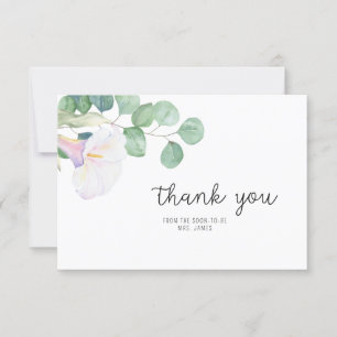 Carte Eucalyptus et calla - Remerciements pour une baby