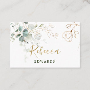 Carte Eucalyptus Feuille Golden Floral Place