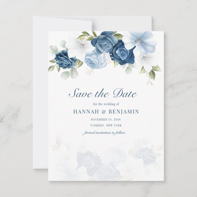 Carte Eucalyptus floral Aquarelle Fleurs Enregistrer la  (Devant)