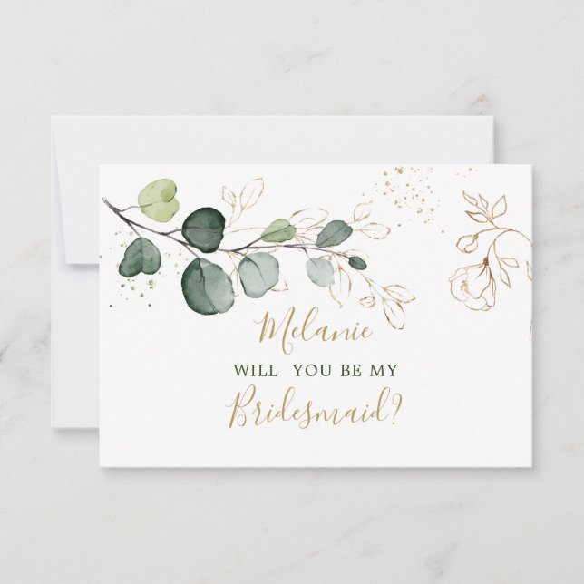 Carte Eucalyptus Foliing Serez-Vous Ma Servante D'Accuei (Devant)
