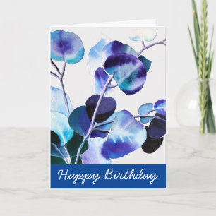 Carte Eucalyptus gomme Feuille aquarelle art
