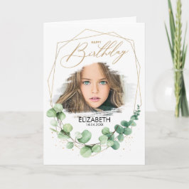 Carte Eucalyptus Green Photo Joyeux voeux d'anniversaire
