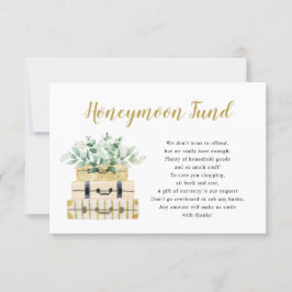 Carte Eucalyptus Greenery Luggage Honeymoon Fund