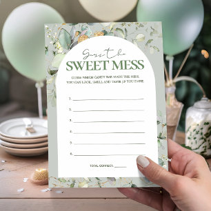 Carte Eucalyptus Guess des jeux de Baby shower Sweet Mes
