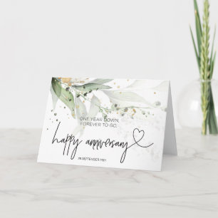 Carte Eucalyptus Joyeux 1er anniversaire pour mari