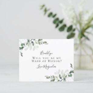 Carte Eucalyptus Maid of Honor Proposition