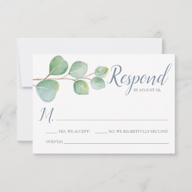 Carte Eucalyptus RSVP (Devant)