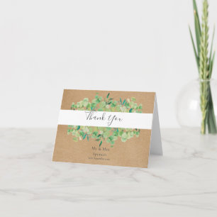 Carte Eucalyptus rustique Merci Mariage