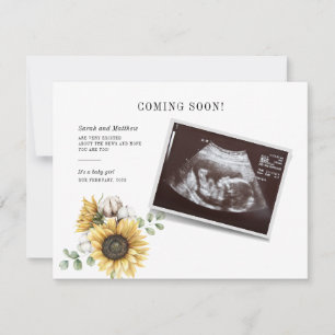 Carte Eucalyptus Tournesol Pregnant Sonogramme Révélatio