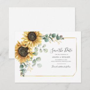 Carte Eucalyptus Verdure Tournesol Floral Enregistrer La