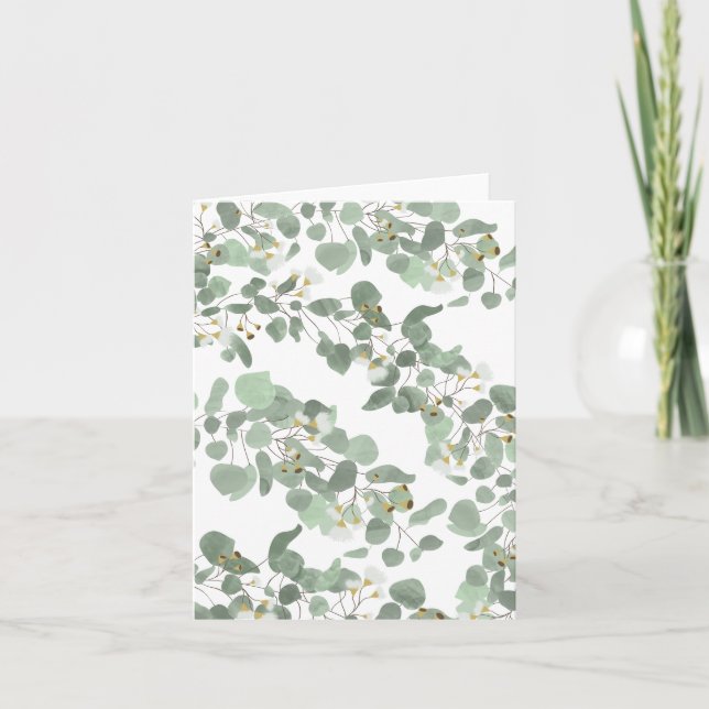 Carte Eucalyptus Vert Argent Dollar Gum Blossoms (Devant)