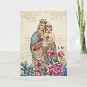Carte Eucharistie religieuse de Vierge Marie de jour de
