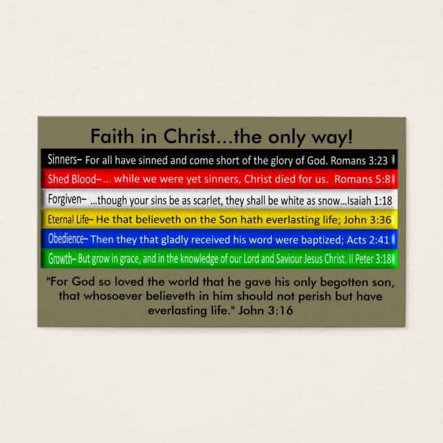 Carte Evangile livre sans mot (Devant)