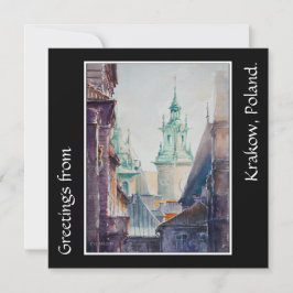 Carte EVE Peint Cracovie, Pologne Vieille Ville