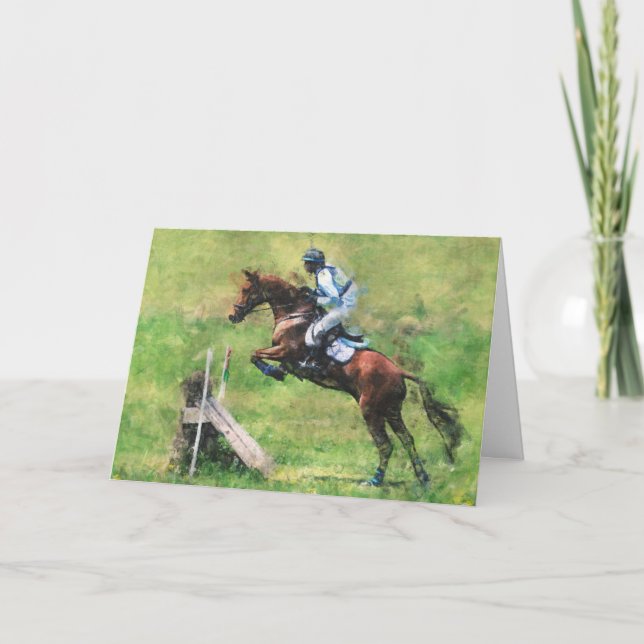 Carte Événement cheval saut anniversaire (Devant)