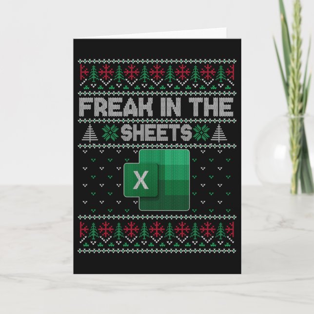 Carte Excel Freak In The Sheets Spreadsheet Ugly Sweater (Devant)