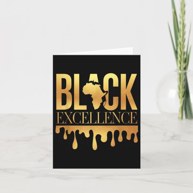 Carte Excellence Noire Mois de l'Histoire des Noirs Afro (Devant)