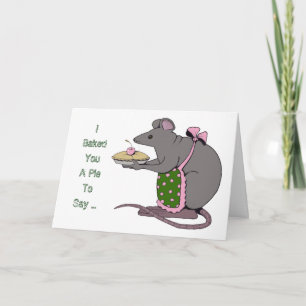 Carte Excuses : Désolé : Offre de paix : Souris, tarte