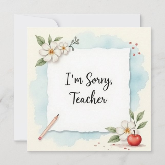 Carte Excusez-moi professeur Message de salutation (Devant)