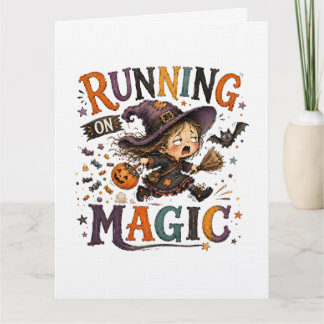 Carte Exécuter Sur La Sorcière De Halloween Mignonne En
