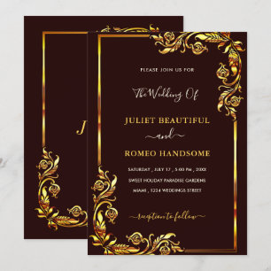 Carte Exemple de Cartons d'Invitation de Mariage à Cadre