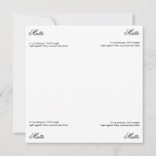 Carte Exemple de papier Choisissez votre type de papier