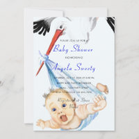 Exemple d'invitation à la cigogne et au Baby showe