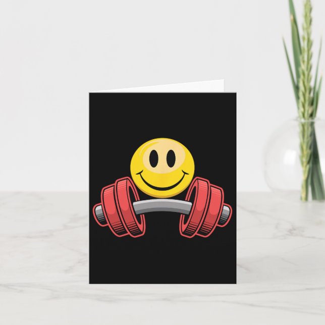 Carte Exercice Repose Gym Face Drôle Motif d'haltérophil (Devant)