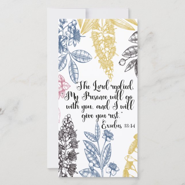 Carte Exode 33:14, Bible Verse Signet (Devant)