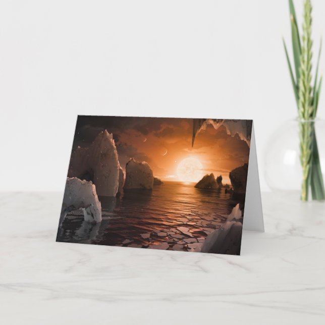 Carte Exoplanet Trappist-1f De Son Côté Nocturne Icy. (Devant)