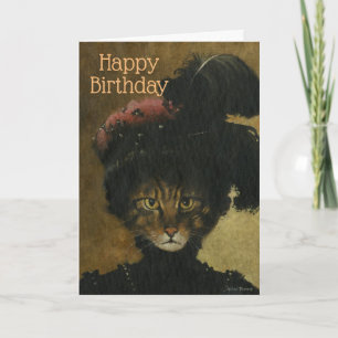 Carte Exotique Glamour Chat Anniversaire