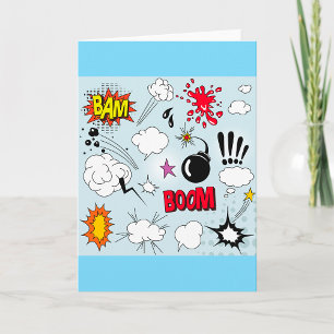 Carte Explosion de bande dessinée rétro Pop Art