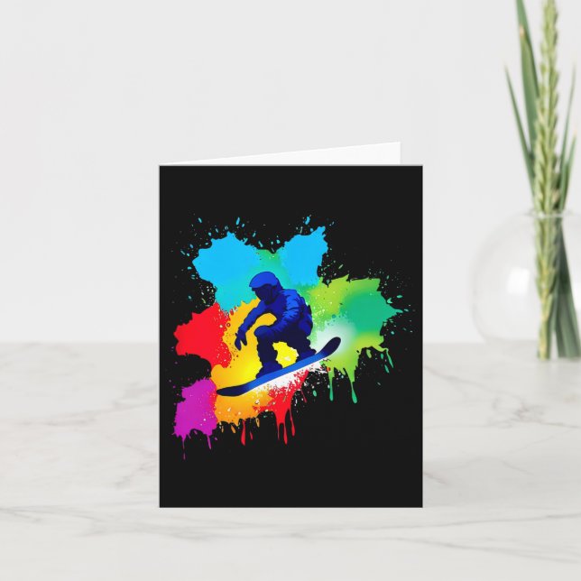 Carte Explosion de couleur de snowboard (Devant)