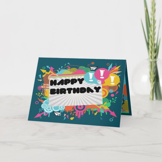 Carte Explosion de joyeux anniversaire (Devant)