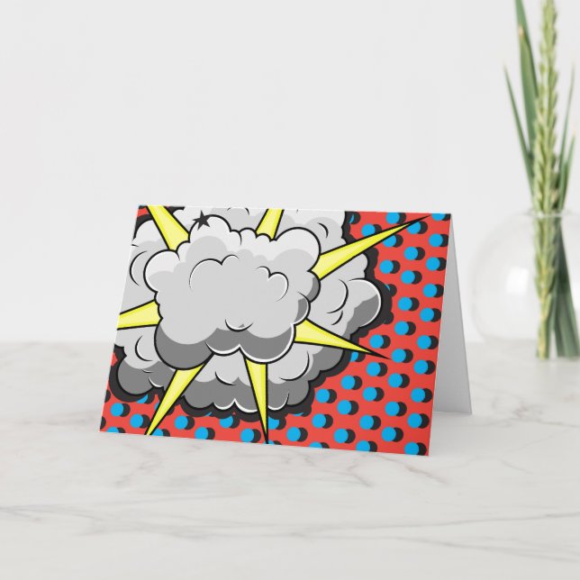 Carte Explosion de style comique pop art (Devant)